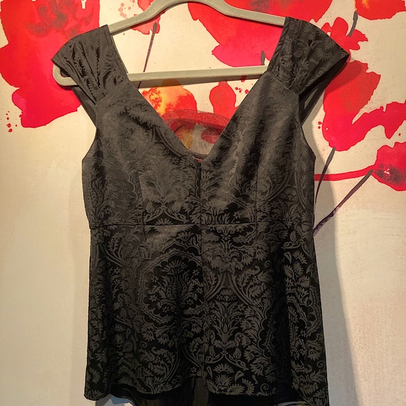 TIBI Cap-sleeve Top with Tulle, stretch and fit for all occasions - Picture 1 of 11